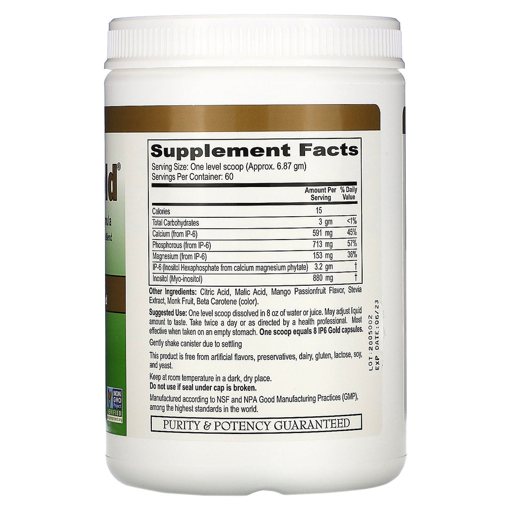 IP-6 International, IP6 Gold, Immune Support Formula Powder, Mango Passionfruit Flavor, 412 gm