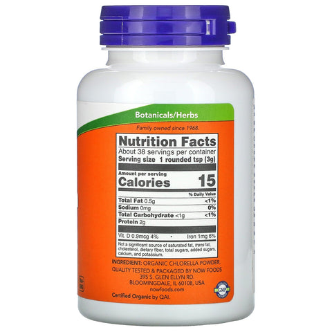 Now Foods, Certified  Chlorella, Pure Powder, 4 oz (113 g)