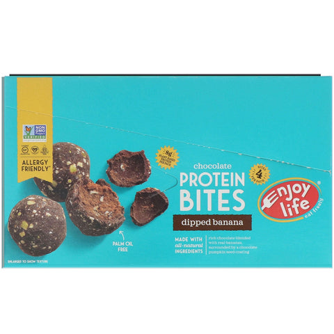 Enjoy Life Foods, Chocolate Protein Bites, Dipped Banana, 8 Pouches, 1.7 oz (48 g) Each