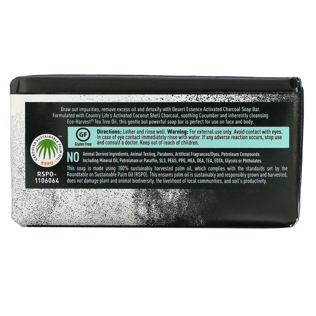 Desert Essence, Soap Bar, Activated Charcoal, 5 oz (142 g)