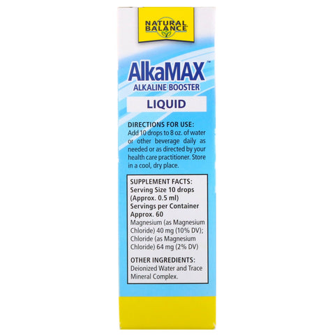 Natural Balance, AlkaMax, Alkaline Booster Liquid, Unflavored, 1 fl oz (30 ml)