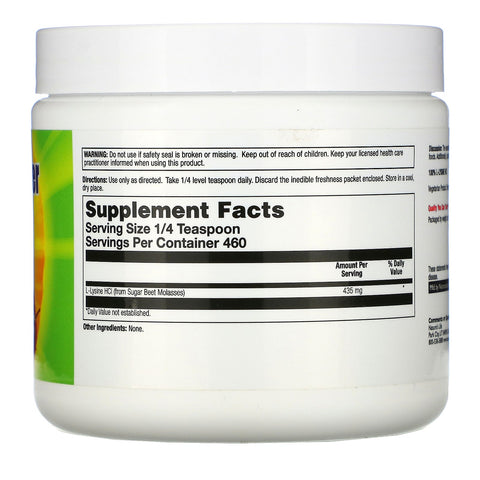 Nature's Life, L-Lysine Powder, Unflavored, 200 g