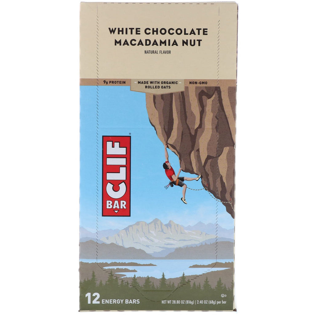 Clif Bar, Energy Bar, White Chocolate Macadamia Nut, 12 Bars, 2.40 oz (68 g) Each