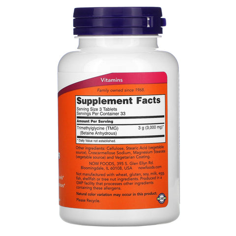 Now Foods, TMG, 1,000 mg, 100 Tablets