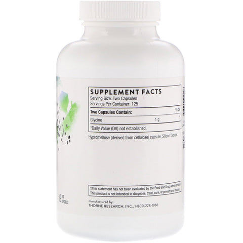 Thorne Research, Glycine, 250 Capsules