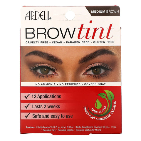 Ardell, Brow Tint, Medium Brown, 5 Piece Set