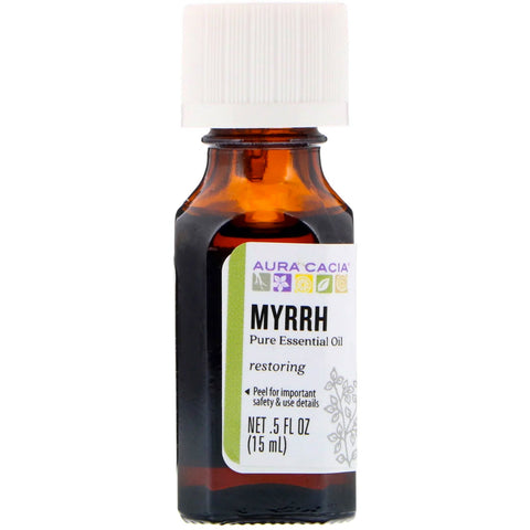 Aura Cacia, Pure Essential Oil, Myrrh, .5 fl oz (15 ml)