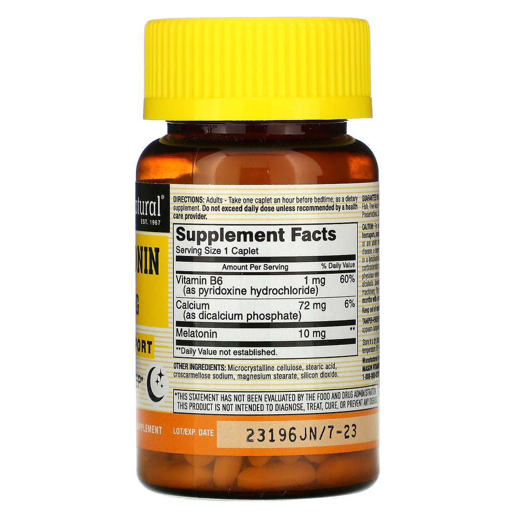 Mason Natural, Melatonin, 10 mg, 60 Caplets