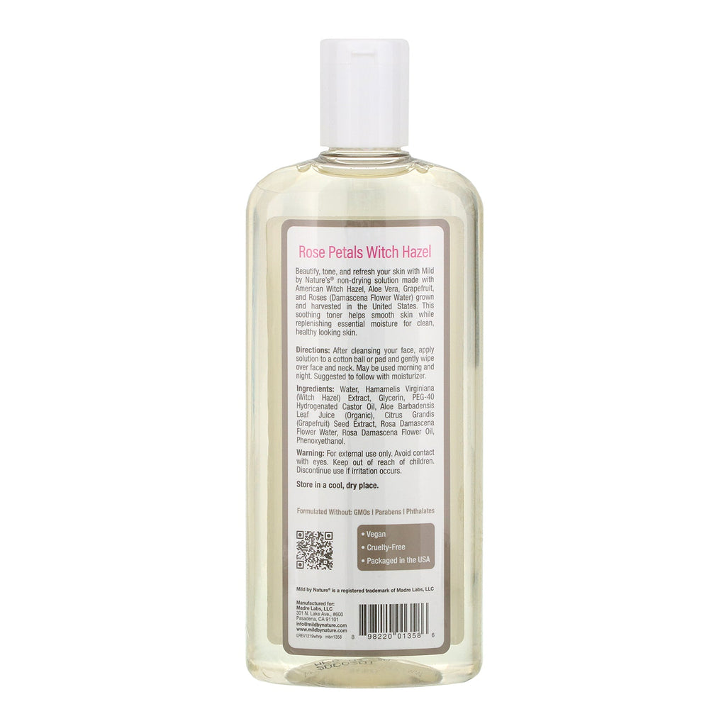 Mild By Nature, Witch Hazel, Rose Petal, Alcohol-Free, 12 fl oz (355 ml)