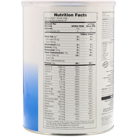 Nature's Plus, Spiru-Tein, High Protein Energy Meal, Vanilla, 2.4 lbs (1088 g)