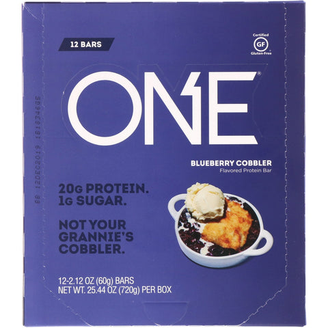 One Brands, ONE Bar, Blueberry Cobbler, 12 Bars, 2.12 oz (60 g) Each