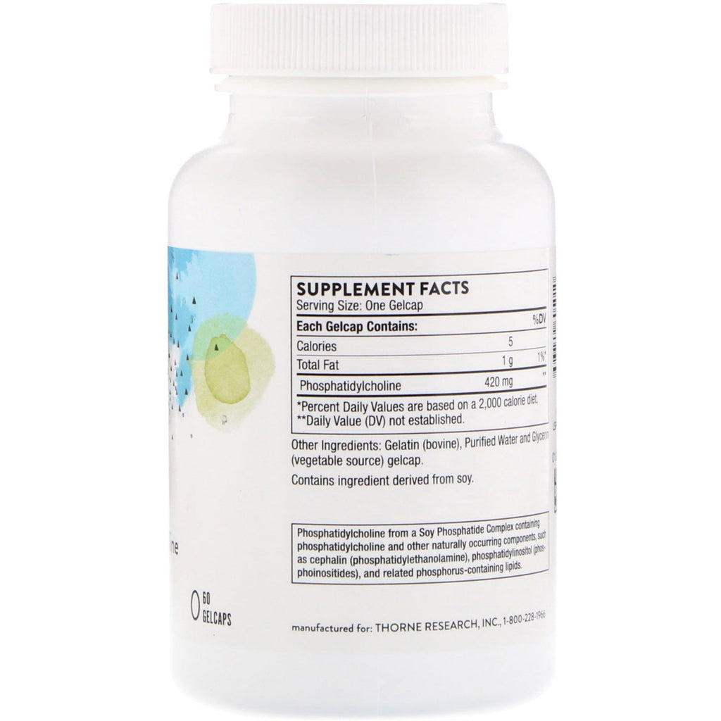 Thorne Research, Phosphatidyl Choline, 60 Gelcaps