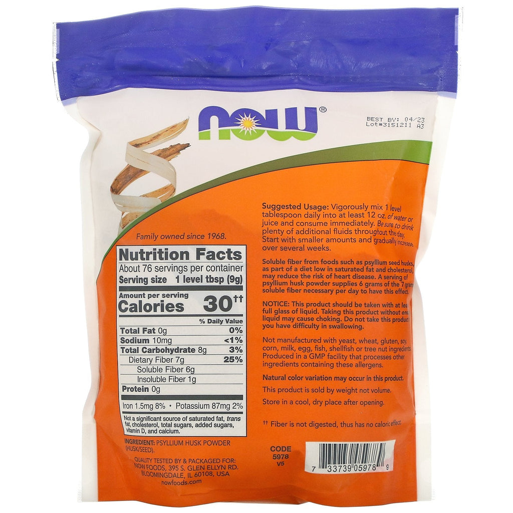 Now Foods, Psyllium Husk Powder, 1.5 lbs (680 g)