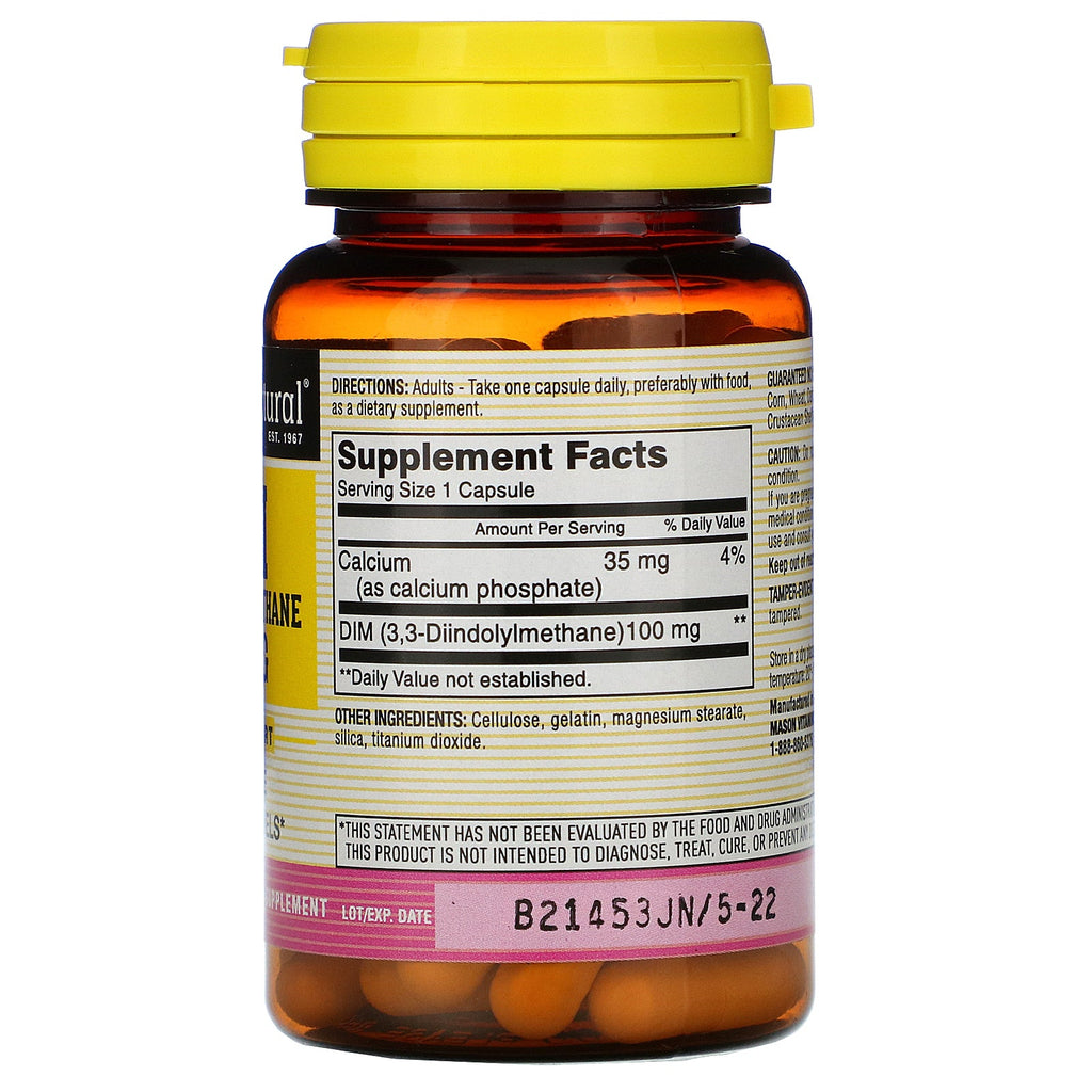 Mason Natural, DIM Diindolylmethane, 100 mg, 60 Capsules