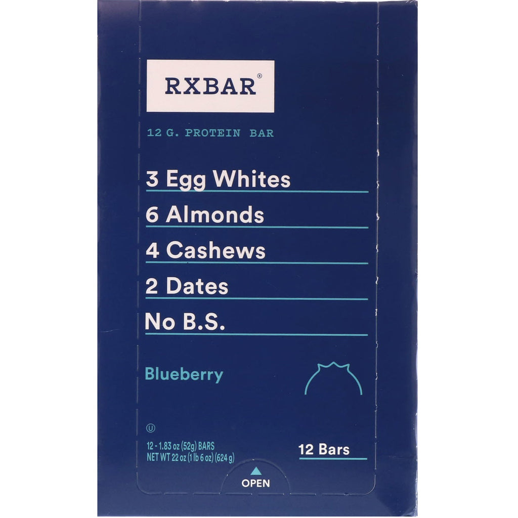 RXBAR, Protein Bar, Blueberry, 12 Bars, 1.83 oz (52 g) Each