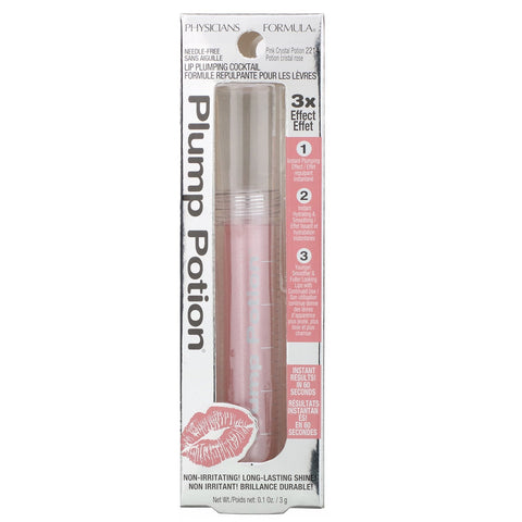 Physicians Formula, Plump Potion, Needle-Free Lip Plumping Cocktail, Pink Crystal Potion 2214, 0.1 oz (3 g)