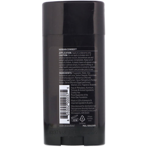 Herban Cowboy, Deodorant, Dusk, 2.8 oz (80 g)