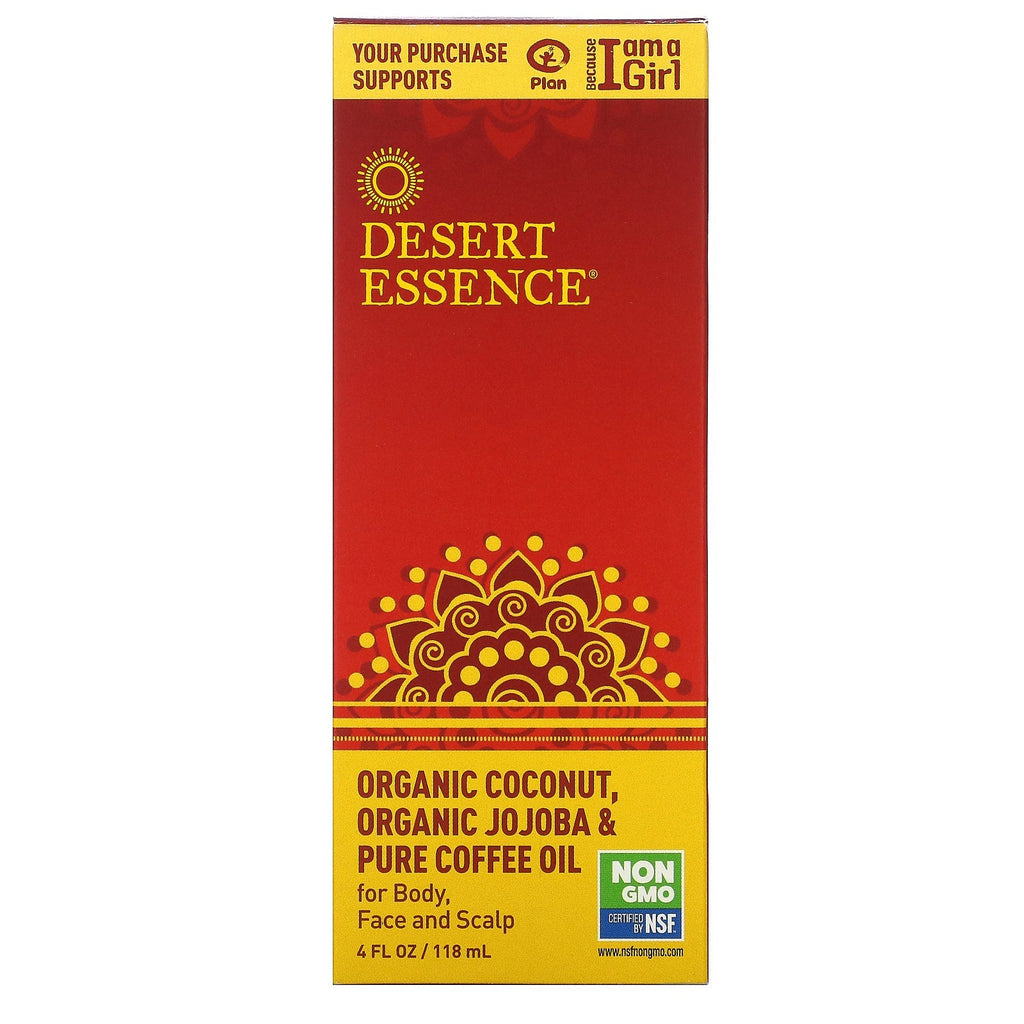 Desert Essence,  Coconut,  Jojoba & Pure Coffee Oil, 4 fl oz (118 ml)