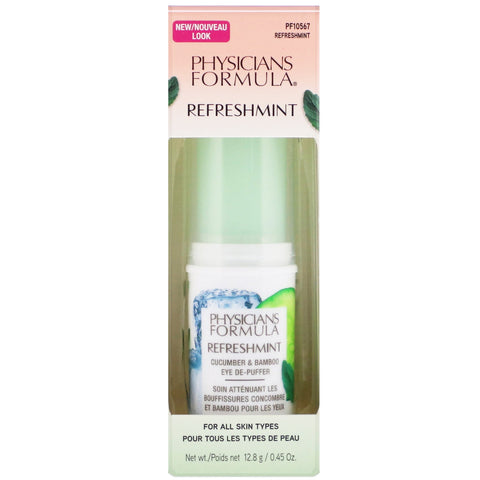 Physicians Formula, RefreshMint, Cucumber & Bamboo Eye De-Puffer, 0.45 oz (12.8 g)