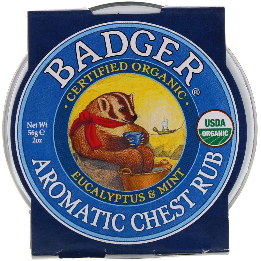 Badger Company, Aromatic Chest Rub, Eucalyptus & Mint, 2 oz (56 g)