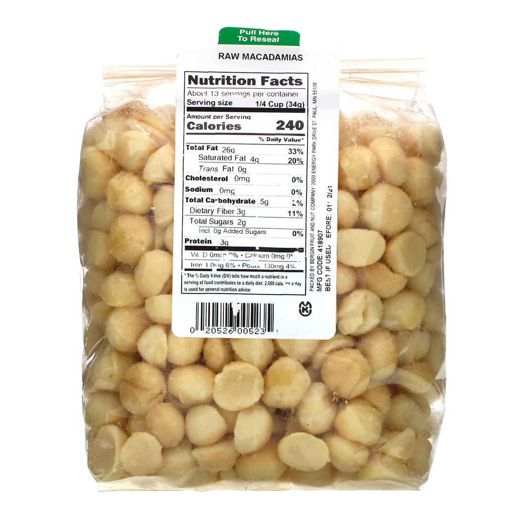 Bergin Fruit and Nut Company, Raw Macadamias, 16 oz (454 g)