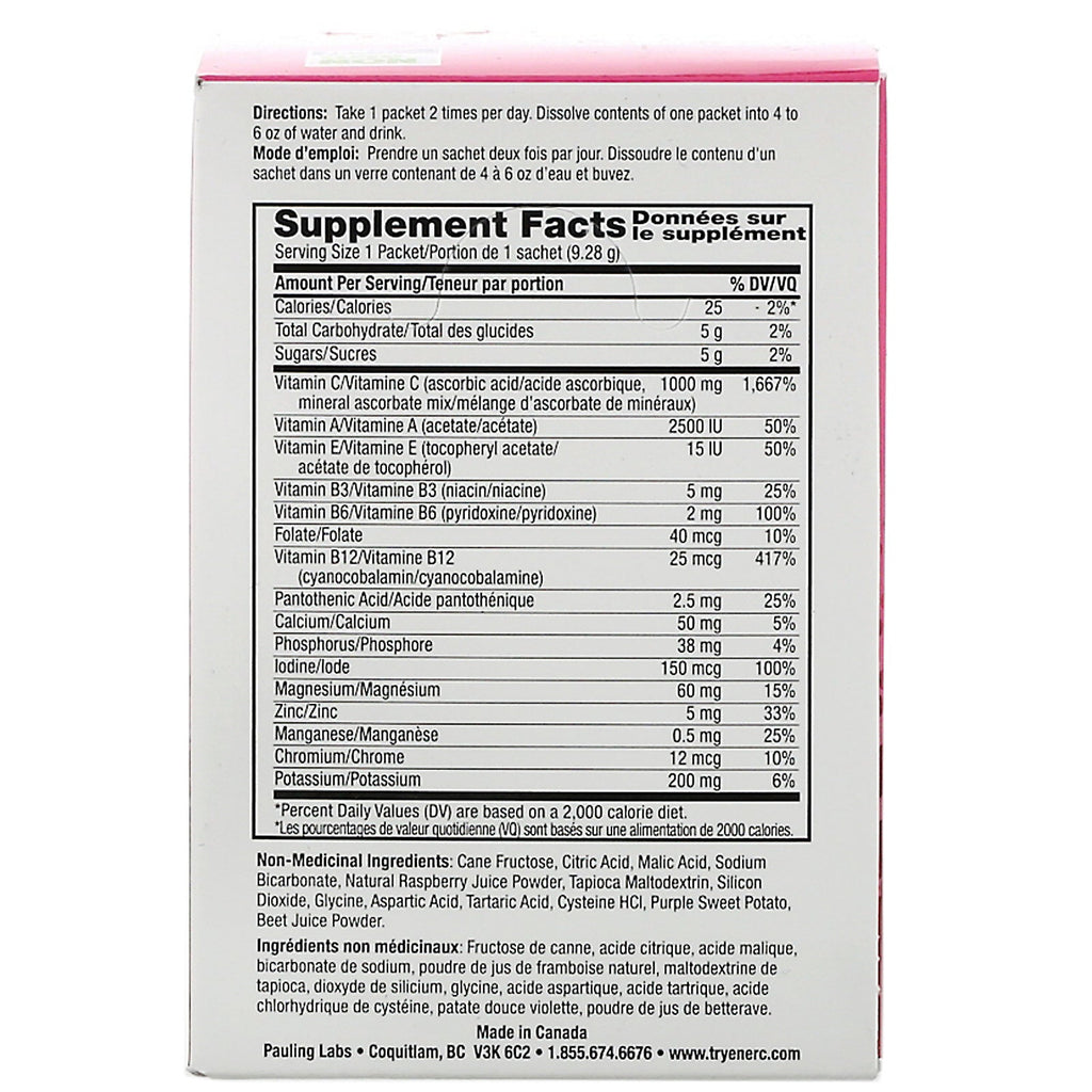 Ener-C, Vitamin C, Multivitamin Drink Mix, Raspberry, 30 Packets, 9.8 oz (277 g)