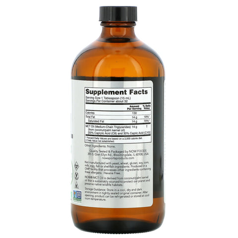 Now Foods, Sports, MCT Oil, Unflavored, 16 fl oz (473 ml)