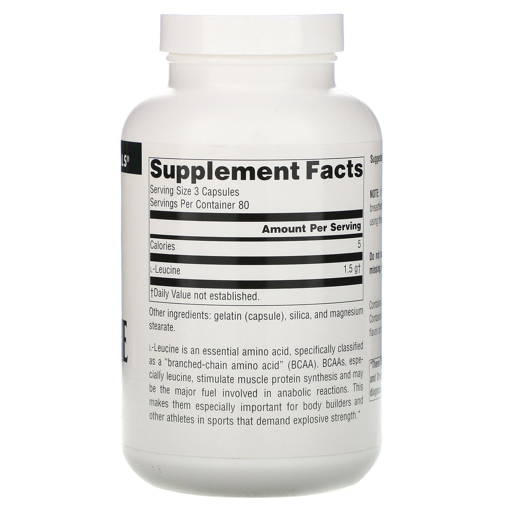 Source Naturals, L-Leucine, 500 mg, 240 Capsules