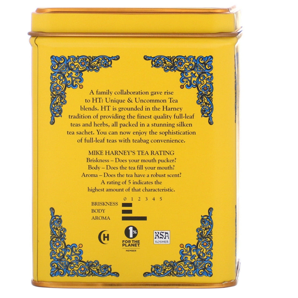 Harney & Sons, HT Tea Blend, Yellow & Blue, Chamomile and Lavender, Caffeine Free, 20 Sachets, 1.4 oz (40 g)