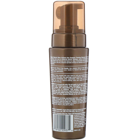 Jergens, Natural Glow, Instant Sun, Sunless Tanning Mousse, Light Bronze, 6 fl oz (177 ml)