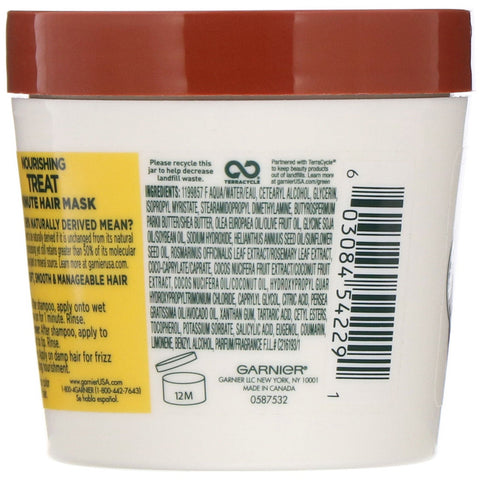 Garnier, Fructis, Nourishing Treat, 1 Minute Hair Mask + Coconut Extract, 3.4 fl oz (100 ml)