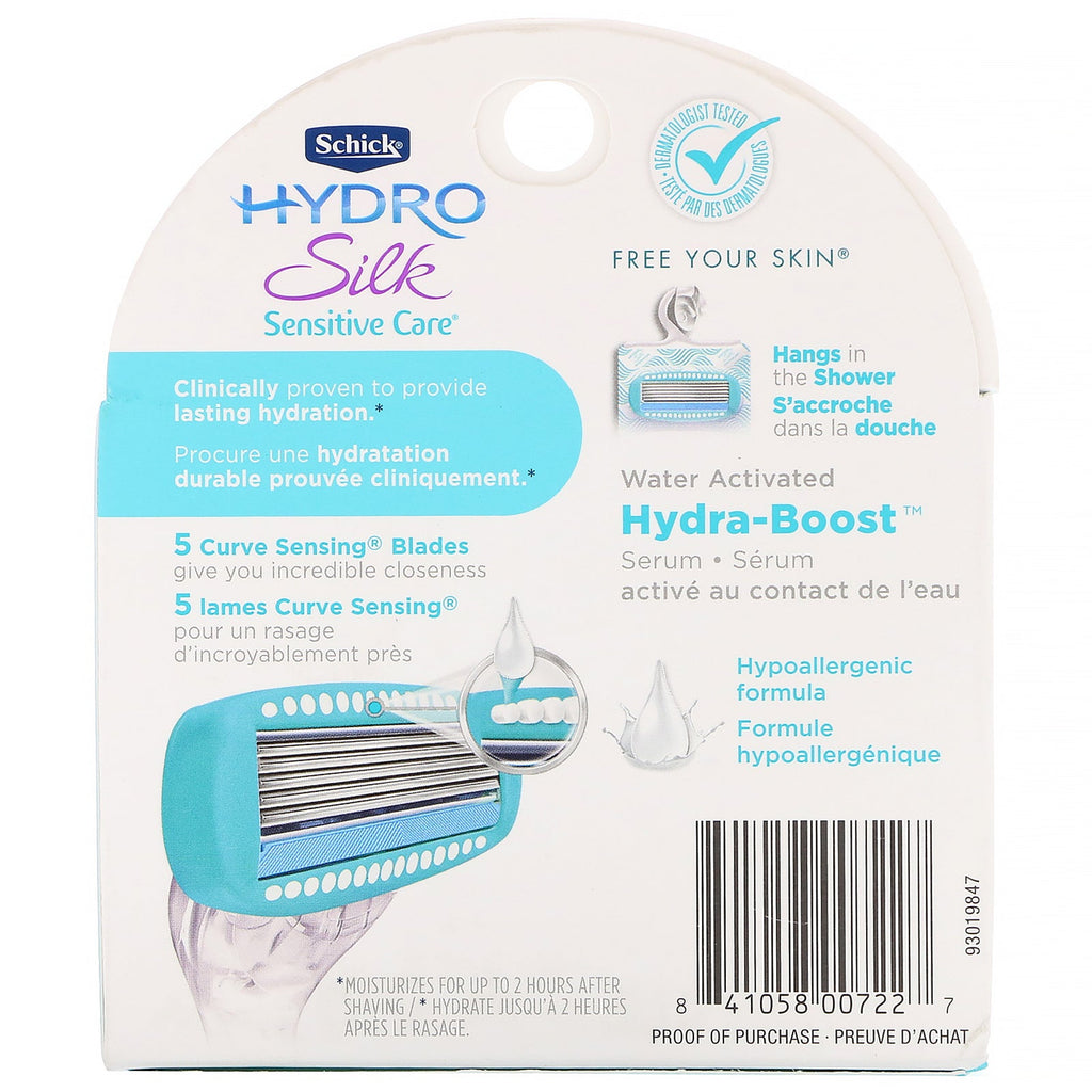 Schick, Hydro Silk, Sensitive Care, 4 Cartridges