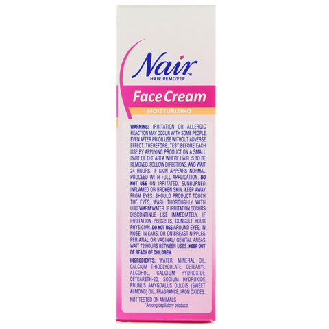 Nair, Hair Remover, Moisturizing Face Cream, For Upper Lip, Chin and Face, 2 oz (57 g)