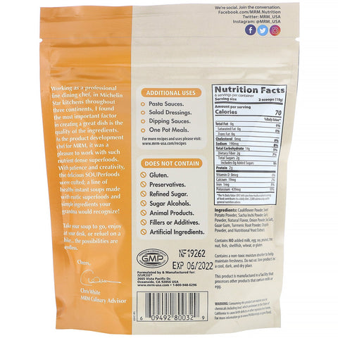 MRM, Souperfoods, Turmeric Cauliflower Soup, 4.0 oz (114 g)