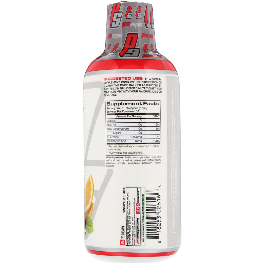 ProSupps, L-Carnitine 1500, Orange Sherbet, 1,500 mg, 16 fl oz (473 ml)