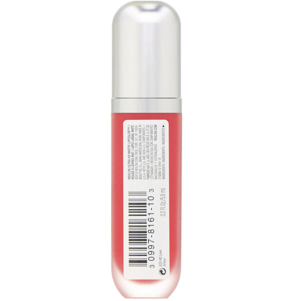 Revlon, Ultra HD Matte, Lipcolor, 625 Love, 0.2 fl oz (5.9 ml)