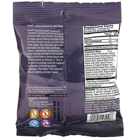 Zand,  Elderberry C, Berry Soother, 18 Throat Lozenges