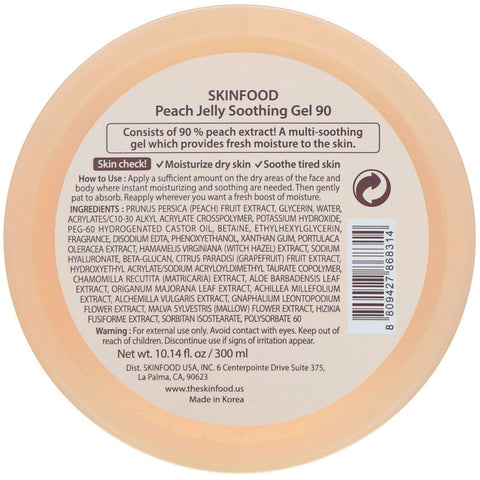 Skinfood, Peach Jelly, Soothing Gel 90, 10.14 fl oz (300 ml)