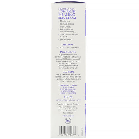 American Biotech Labs, Advanced Healing Skin Cream, Natural Lavender Scent, 3.4 oz (96 g)