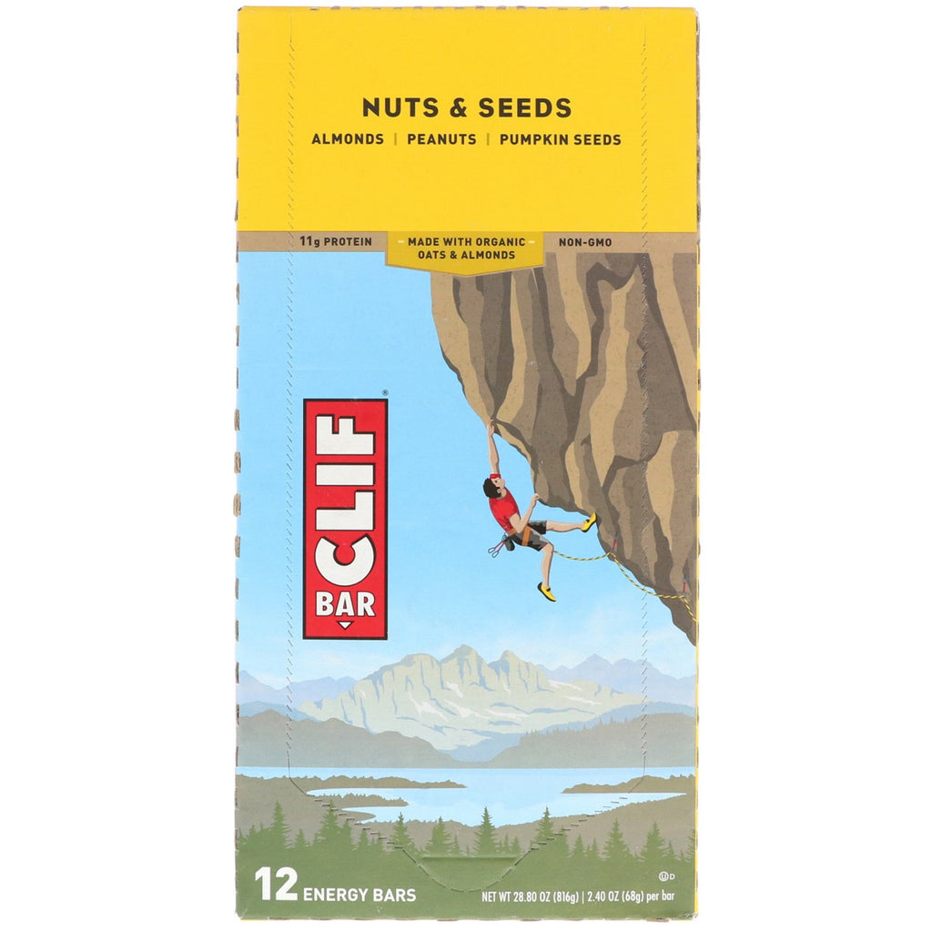 Clif Bar, Energy Bar, Nuts & Seeds, 12 Bars, 2.40 oz (68 g) Each