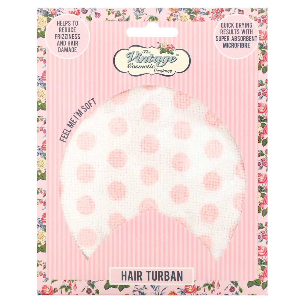 The Vintage Cosmetic Co., Hair Turban, Pink Polka Dot, 1 Count