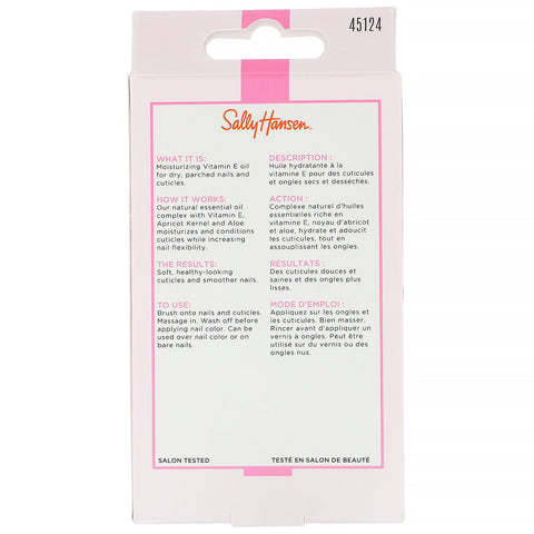 Sally Hansen, Vitamin E Nail & Cuticle Oil , 0.45 fl oz (13.3 ml)