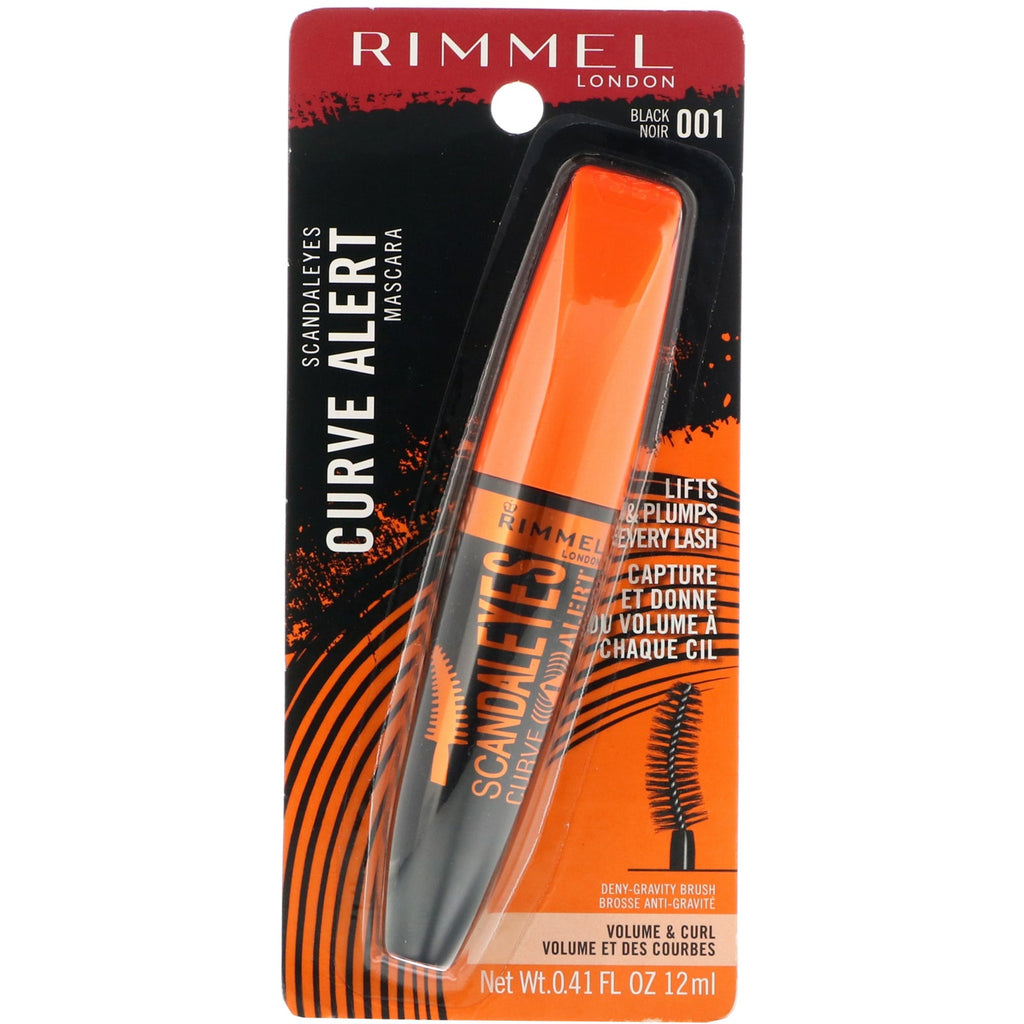 Rimmel London, Scandaleyes Curve Alert Mascara, 001 Black, 0.41 fl oz (12 ml)