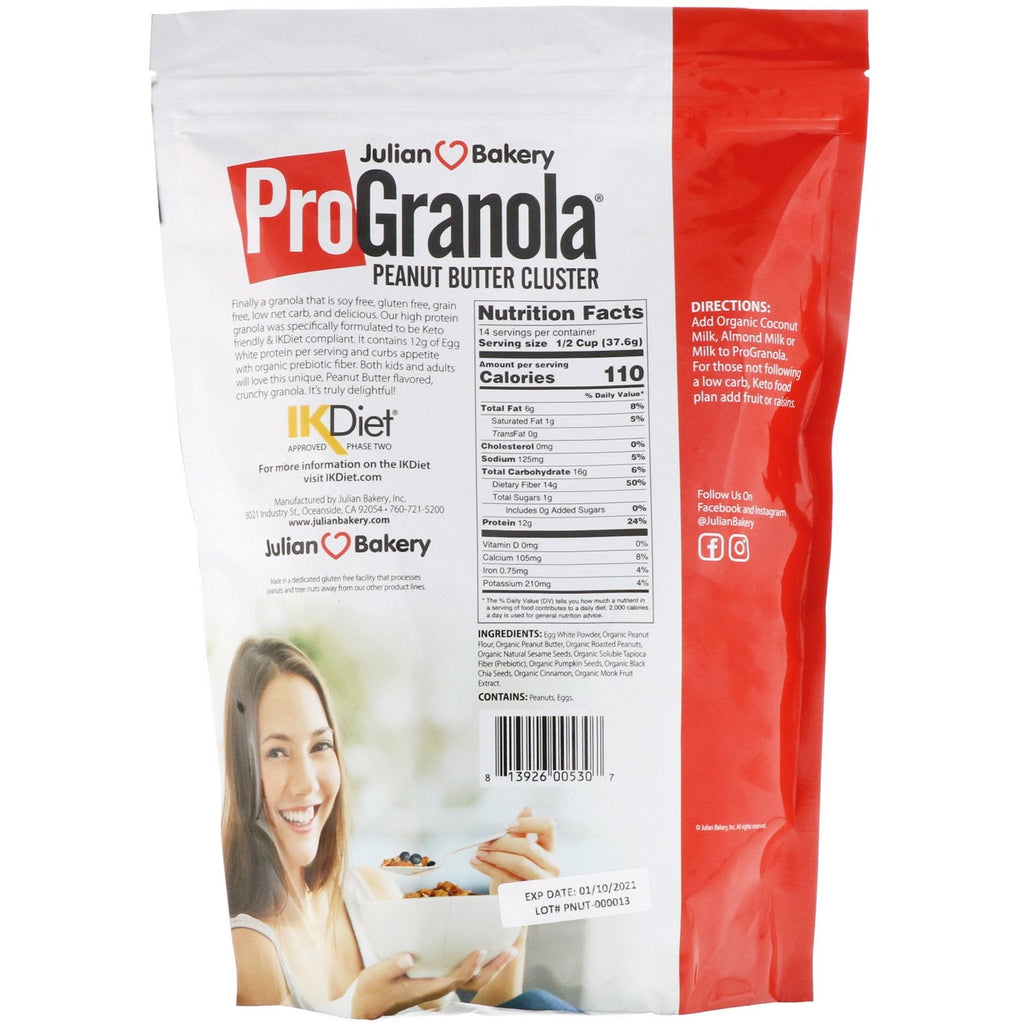 Julian Bakery, Pro Granola, Peanut Butter Cluster, 1.16 lbs (526 g)