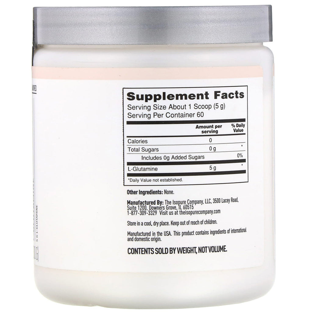 Isopure, L-Glutamine, Unflavored, 10.5 oz (300 g)