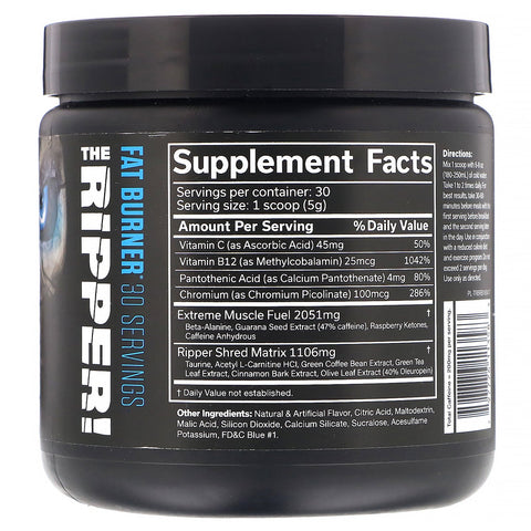 JNX Sports, The Ripper, Fat Burner, Blue Raspberry, 5.3 oz (150 g)