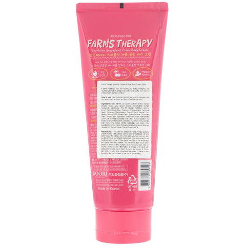 Doori Cosmetics, Farms Therapy, Sparkling Body Cream, Grapefruit Clean, 6.7 fl oz (200 ml)