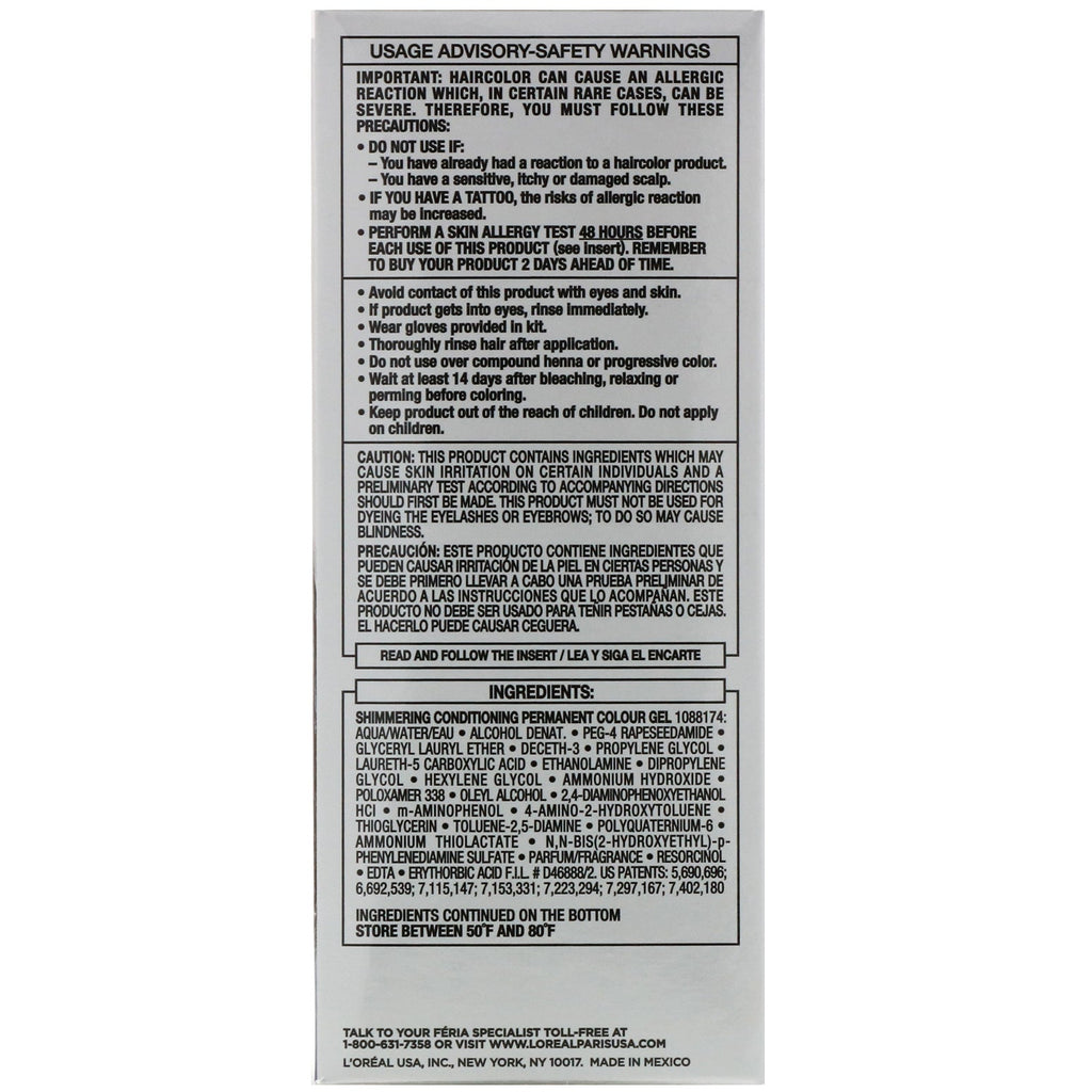 L'Oreal, Feria, Multi-Faceted Shimmering Color,  M31 Cool Soft Black, 1 Application