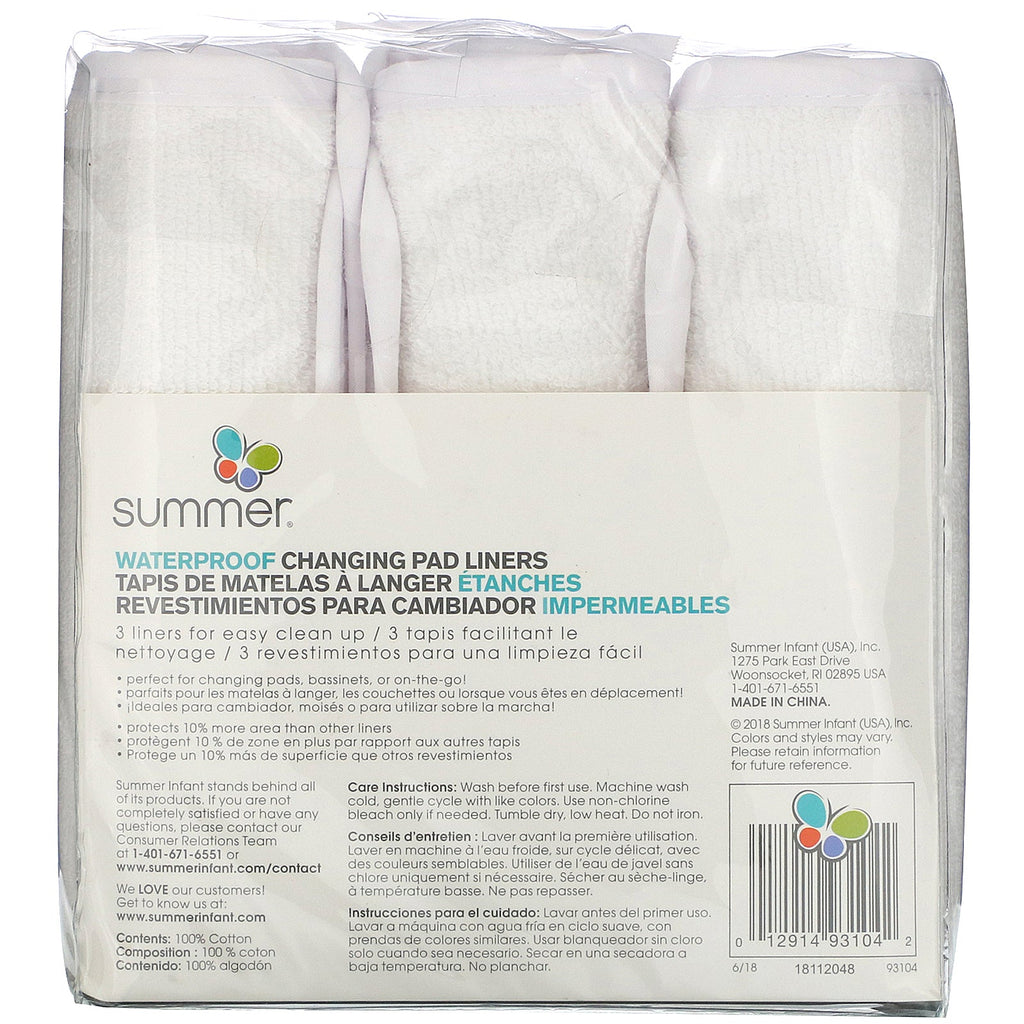 Summer Infant, Water Proof Changing Pad Liners, 3 Count