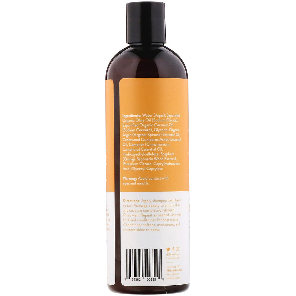 Kin+Kind, Argan Repair, Dry Skin Dog Shampoo, Warm Woody Fragrance, 12 fl oz (354 ml)